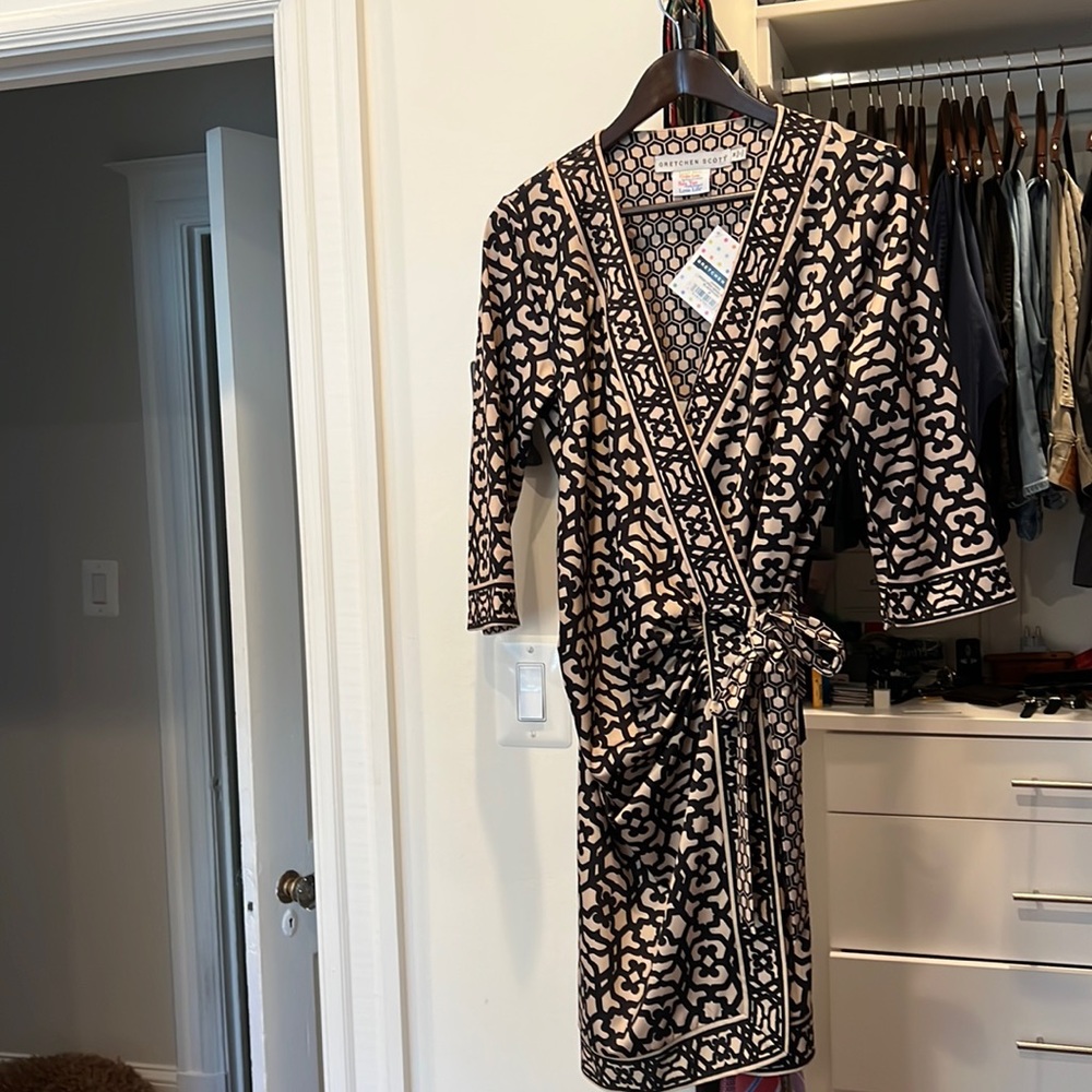 Black & Tan wrap dress